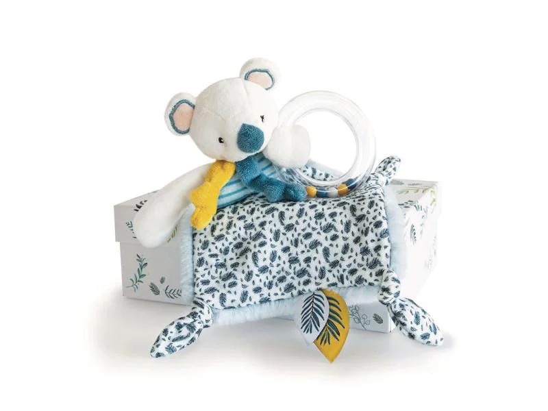 DouDou et compagnie Geschenkset Koala Rassel mit Schmusetuch 22cm