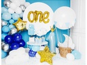 Partydeco Luftballons Girlande Blau-Silber 2 m, 60 Ballons
