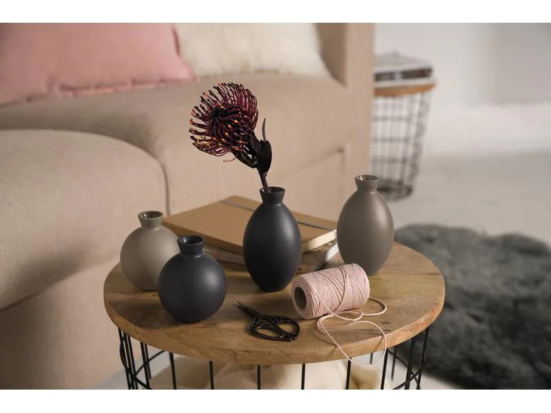 Leonardo Vase Casolare 12 cm, Grau/Schwarz, 4 Stück
