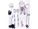 Partydeco Partyaccessoire Girlande Quasten 1.5 m, Silber