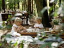 Partydeco Partyaccessoire Holzschrift Kids Table 38 x 10 cm, Weiss