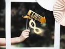 Partydeco Partyaccessoire Photo Booth Lets Celebrate 8-teilig, Gold