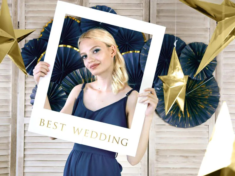 Partydeco Partyaccessoire Selfie Bilderrahmen Set 12-teilig, Gold