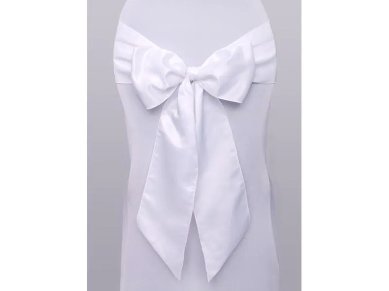 Partydeco Partyaccessoire Stuhlschleife Satin 15 x 275 cm, Weiss