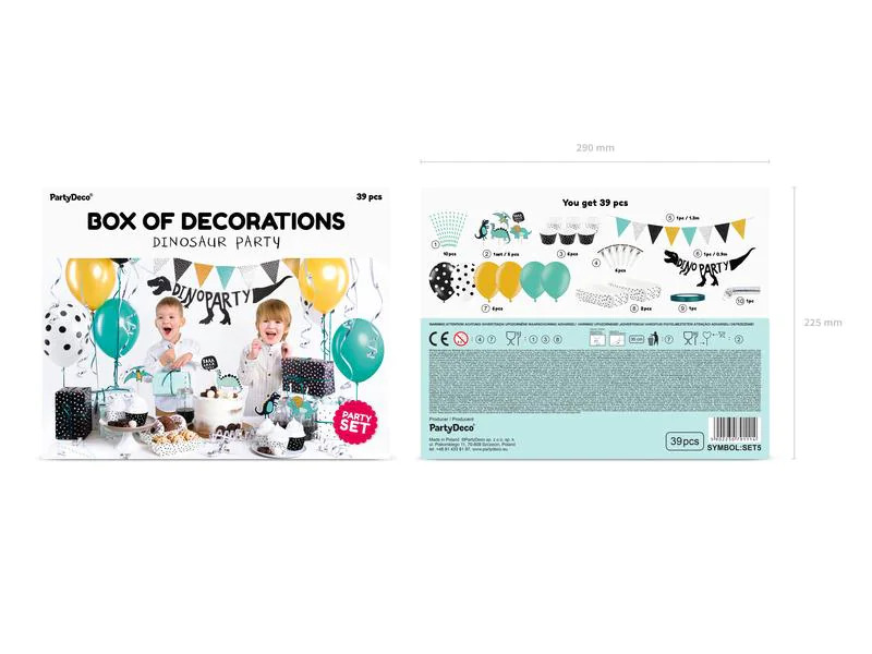 Partydeco Partyset Dinosaurs 10-teilig, Mehfarbig