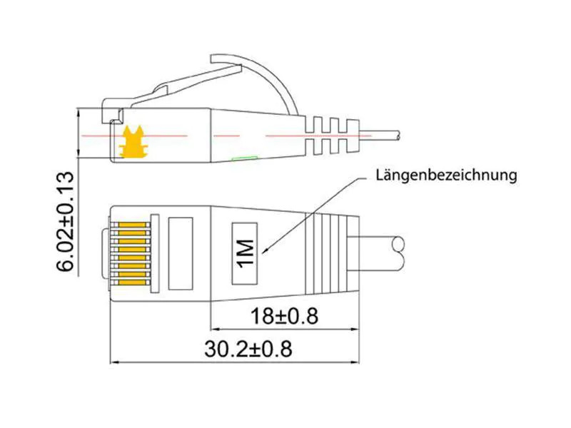SLIM Slimpatchkabel  Cat 6, UTP, 0.1 m, Gelb