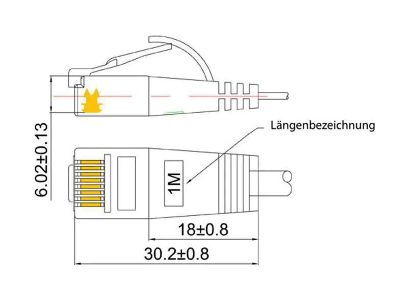 SLIM Slimpatchkabel  Cat 6, UTP, 0.1 m, Orange