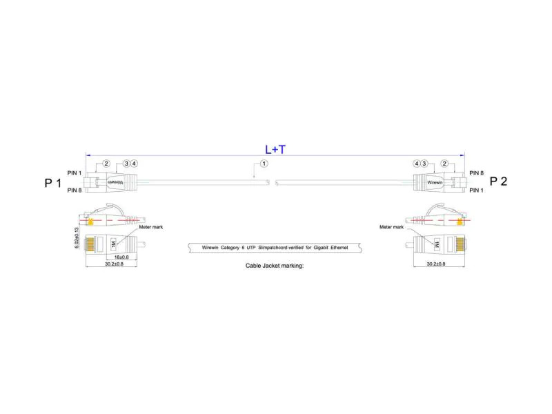 SLIM Slimpatchkabel  Cat 6, UTP, 0.15 m, Orange