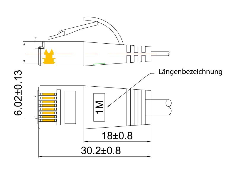 SLIM Slimpatchkabel  Cat 6, UTP, 0.15 m, Rot