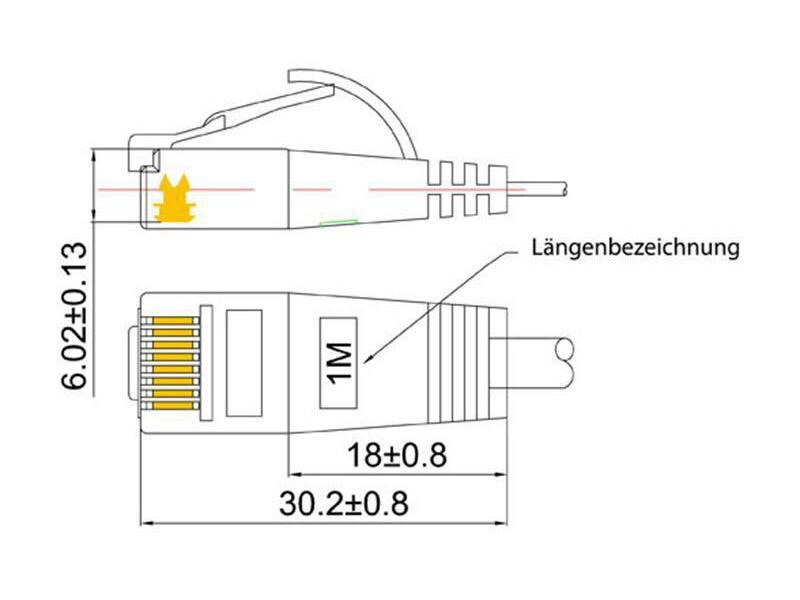 SLIM Slimpatchkabel  Cat 6, UTP, 0.25 m, Gelb