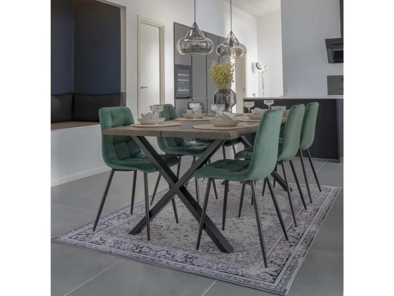 House Nordic Stuhl Middelfart 2 Stück, 86 x 55 cm, Grün/Schwarz