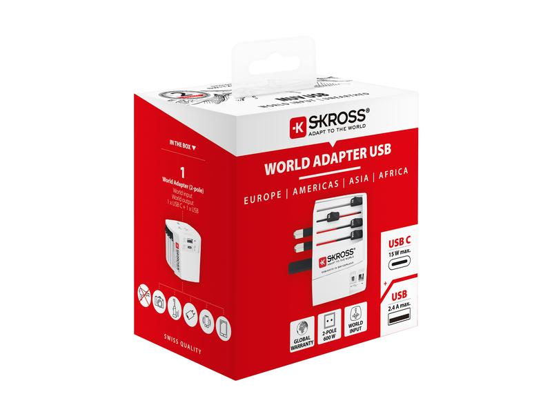 SKROSS Weltreiseadapter MUV USB (AC)