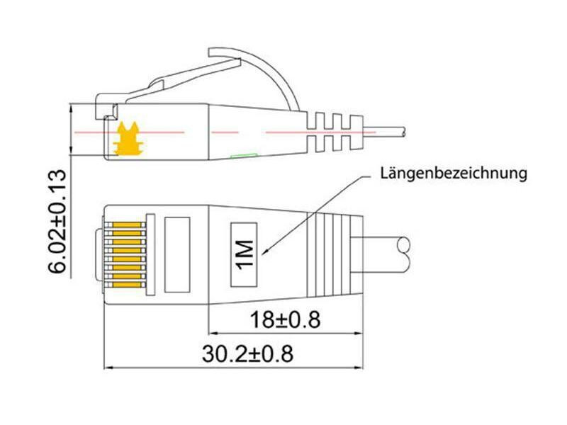 SLIM Slimpatchkabel  Cat 6, UTP, 10 m, Orange