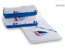 MAKIAN Mulltuch 6-er Set 80 x 80 cm Blau und Weiss Captain