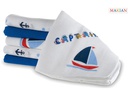 MAKIAN Mulltuch 6-er Set 80 x 80 cm Blau und Weiss Captain