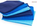 MAKIAN Mulltuch 6-er Set 80 x 80 cm Blau uni