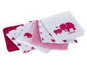 MAKIAN Mulltuch 6-er Set 80 x 80 cm Pink und Weiss Elefant, Herz