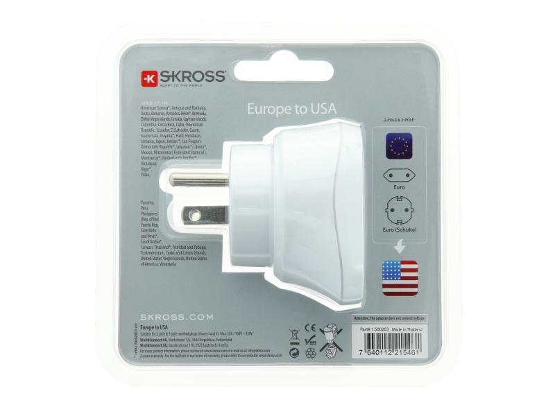 SKROSS Reiseadapter Country EU - USA