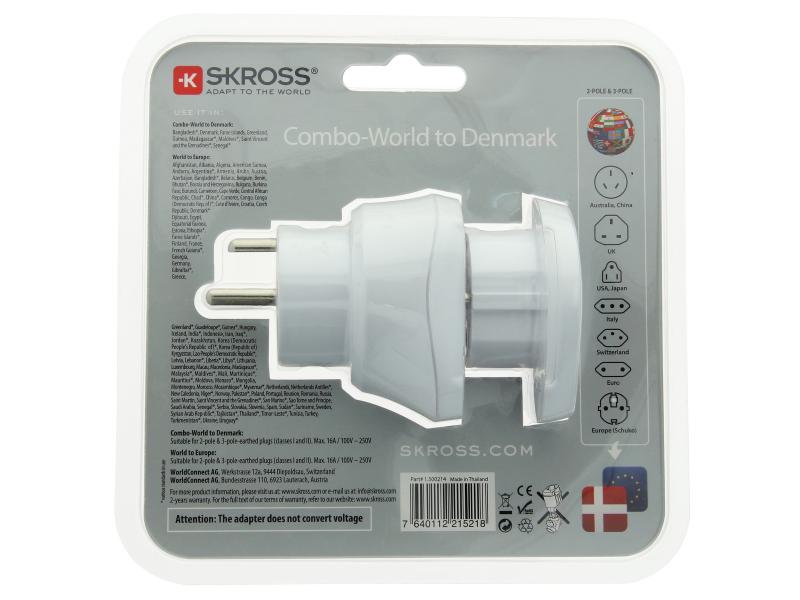 SKROSS Reiseadapter Combo World - DNK