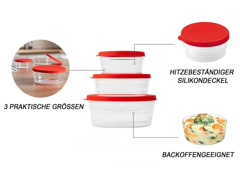 Rotho Vorratsdose Centric 3-teilig, 2.6 l, Transparent