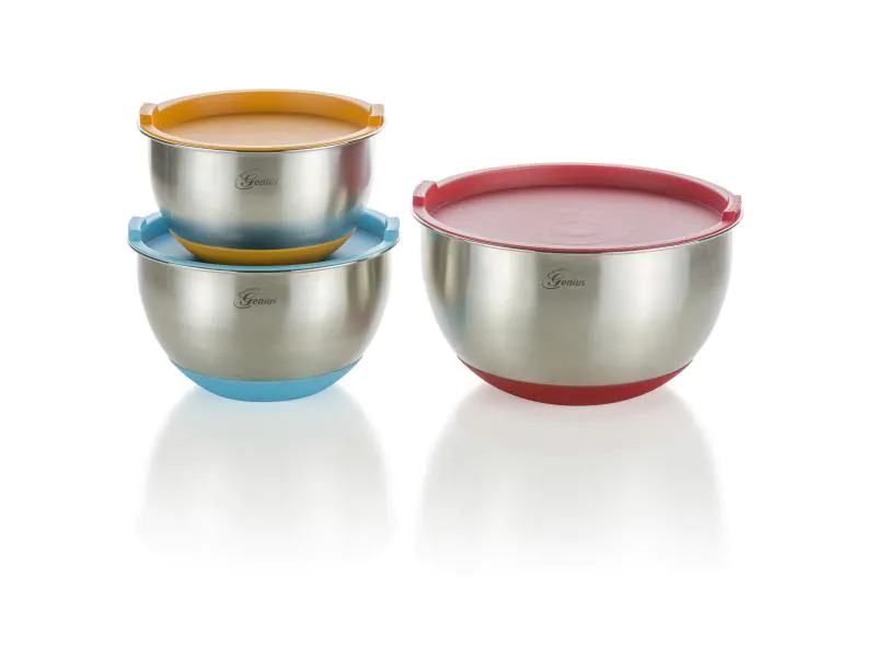 Genius Rührschüssel-Set 1 l; 2 l; 3 l, Mehrfarbig