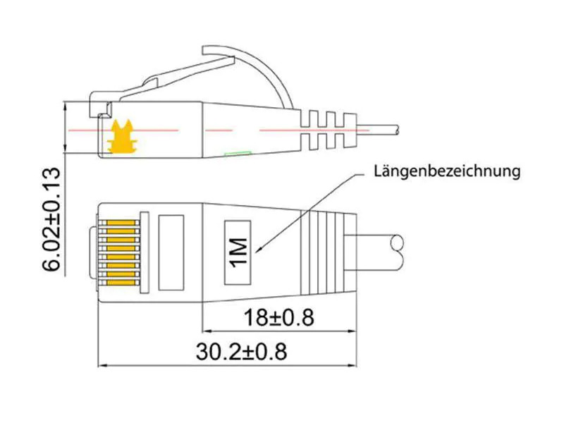 SLIM Slimpatchkabel  Cat 6, UTP, 7.5 m, Rot