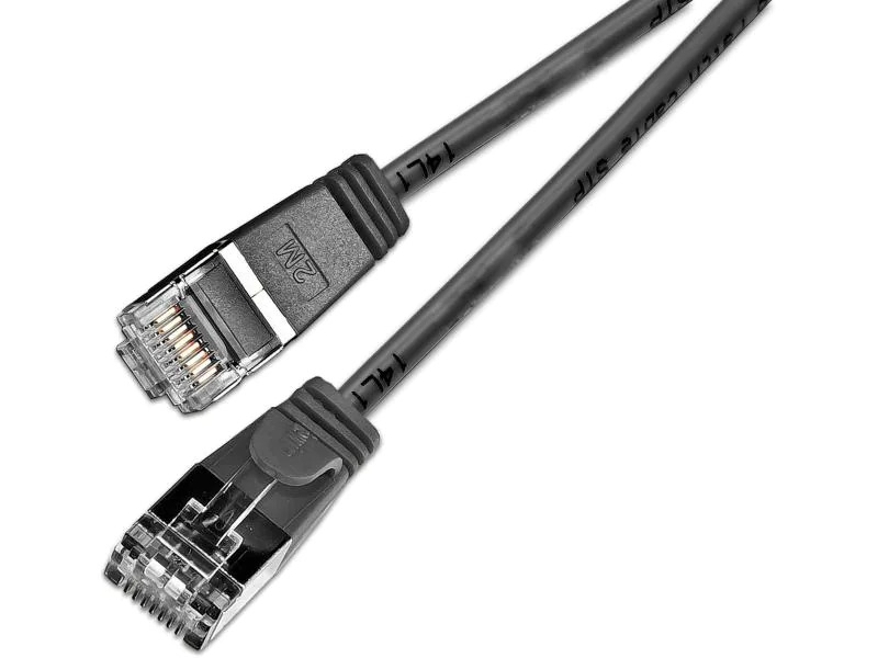 SLIM Slimpatchkabel  Cat 6, UTP, 7.5 m, Schwarz