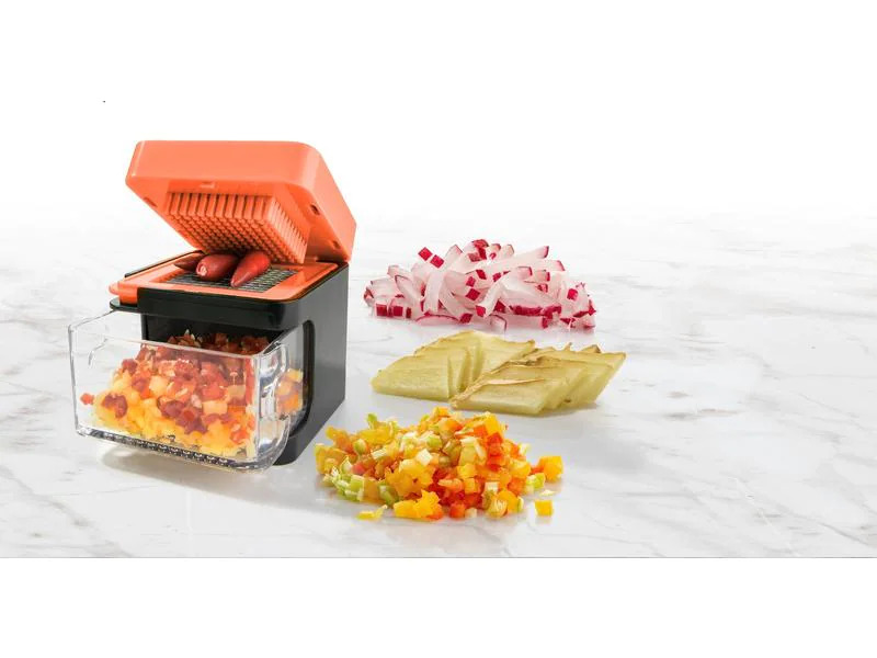 Genius Zwiebelschneider Nicer Dicer Spicy 4-teilig, Orange