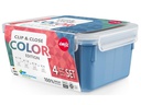 Emsa Vorratsbehälter Clip &amp; Close 4-teilig, 3.55 l, Blau