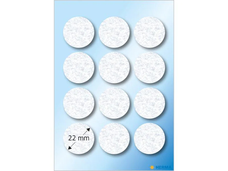 HERMA Filzgleiter Ø 22 mm, Weiss, 12 Stück