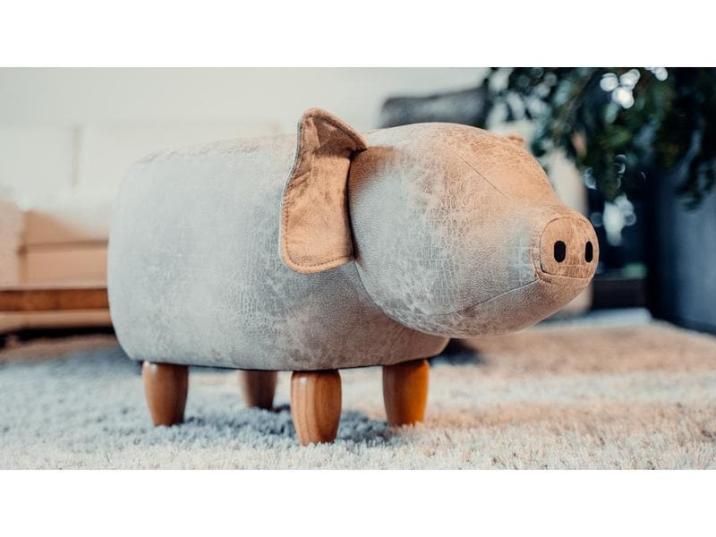 zoosy Hocker Schwein Ernie Grau