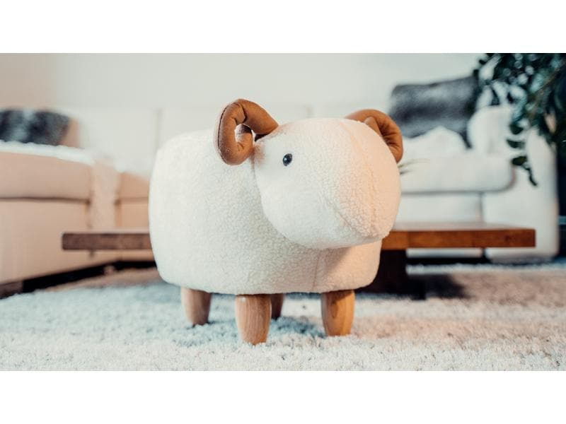 zoosy Kinderhocker Schaf Berta Weiss