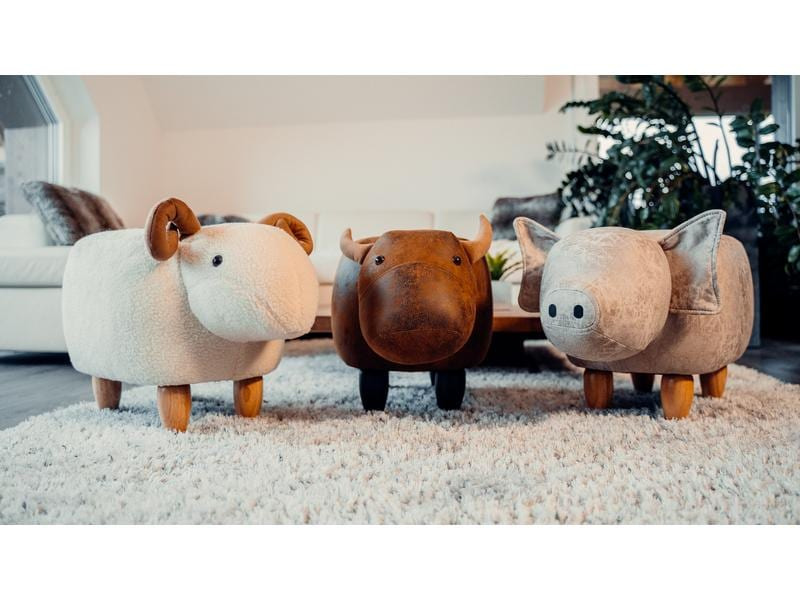 zoosy Kinderhocker Schaf Berta Weiss