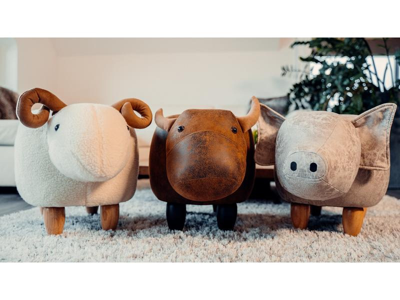 zoosy Kinderhocker Schaf Berta Weiss
