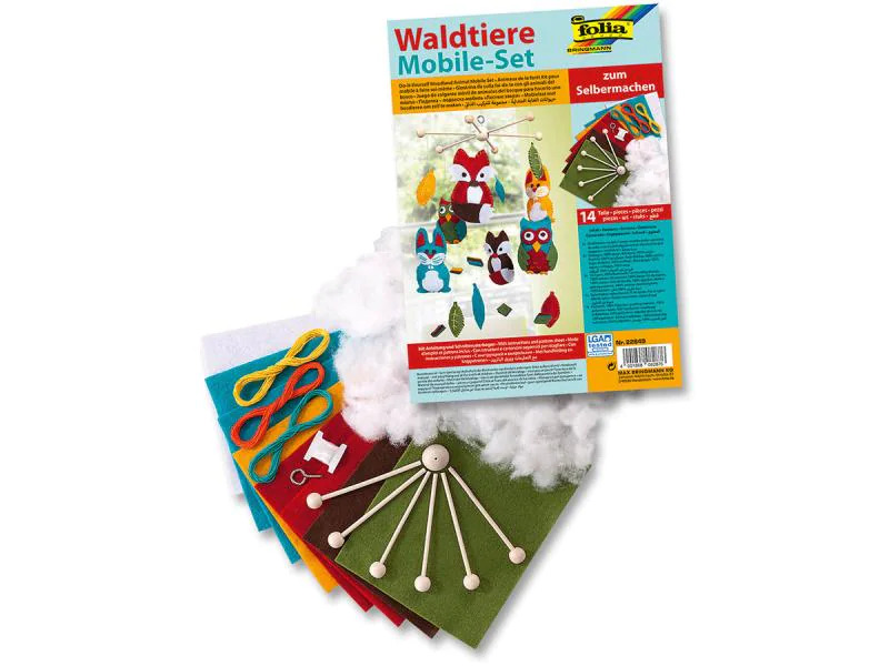 Folia Mobile Waldtiere, Grün/Blau/Rot/Gelb
