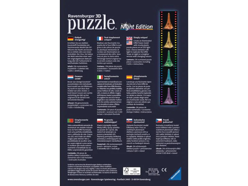 Ravensburger 3D Puzzle Eiffelturm bei Nacht