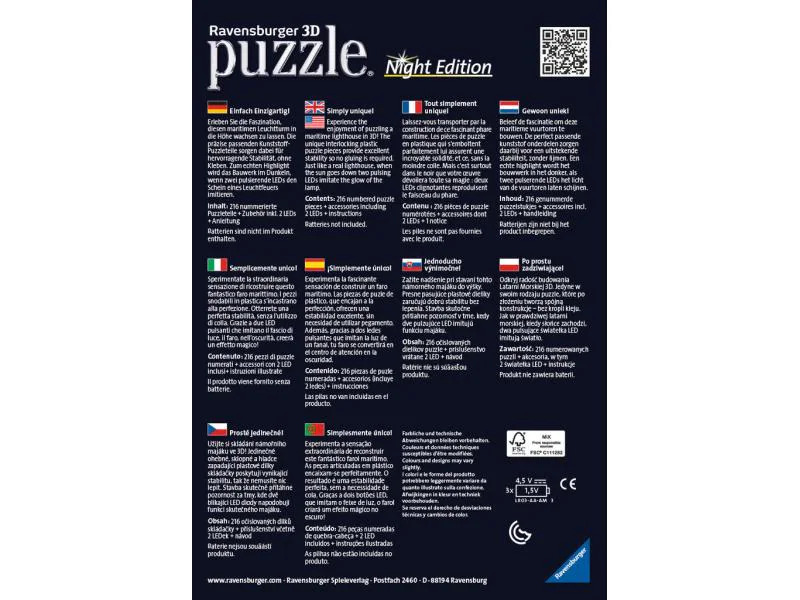 Ravensburger 3D Puzzle Leuchtturm bei Nacht