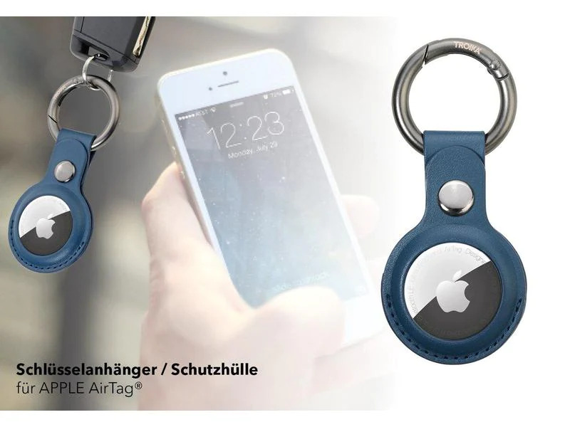Troika Schlüsselanhänger Airtag Cover Blau