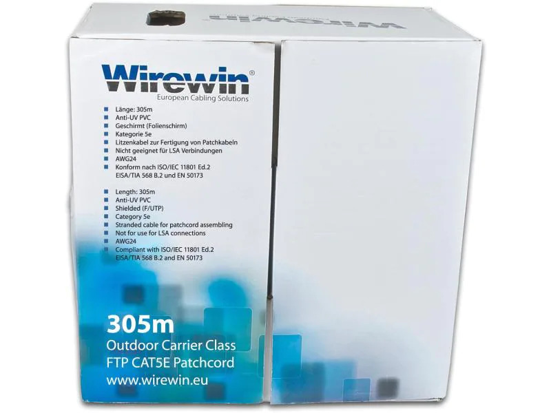 Wirewin Rangierkabel VKBOX OUTDOOR 305.0 Cat 5e, FTP, 305 m, Schwarz