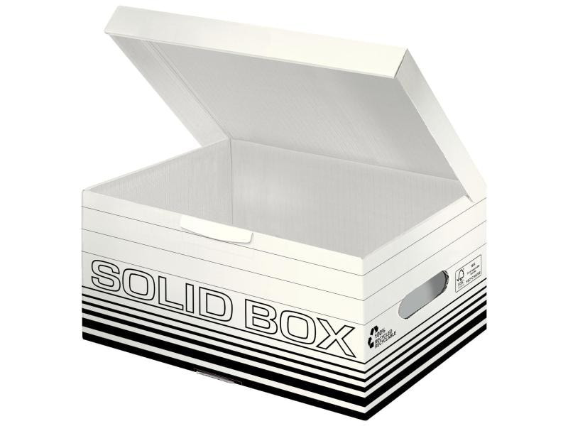 Leitz Archivschachtel Solid Box S Klappdeckel, 10 Stück, Schwarz