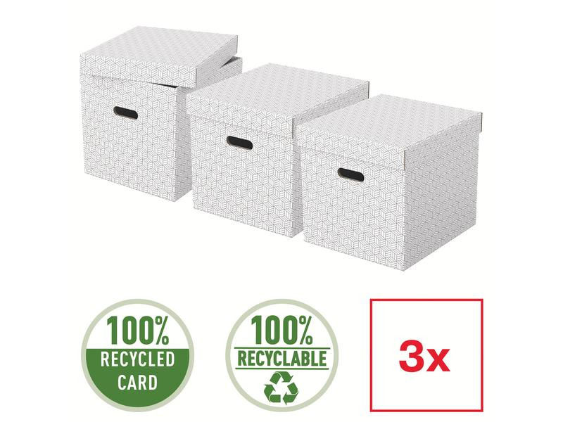 Leitz Aufbewahrungsbox Esselte Home Cube Gross, 3 Stück, Grau