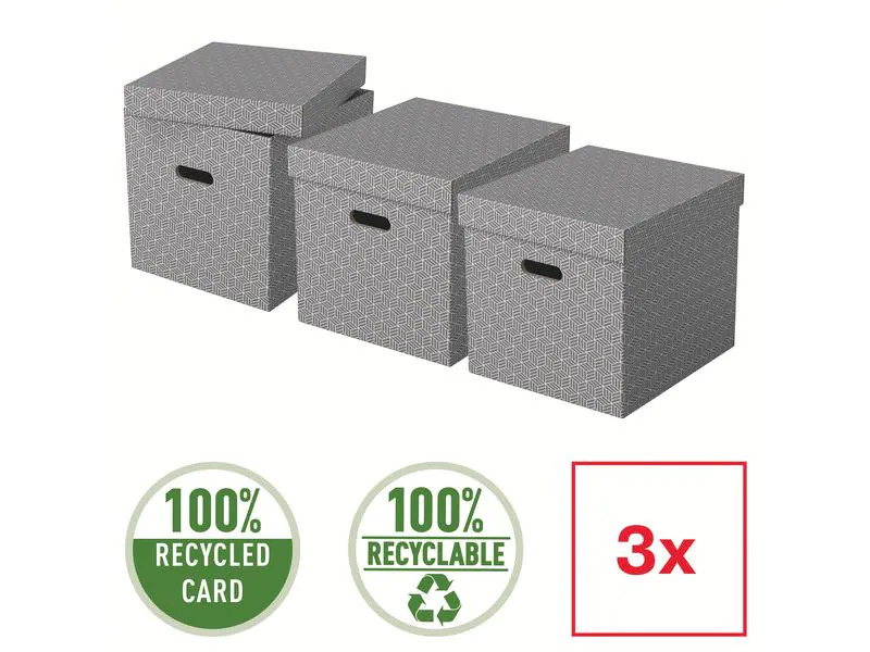 Leitz Aufbewahrungsbox Esselte Home Cube Gross, 3 Stück, Weiss