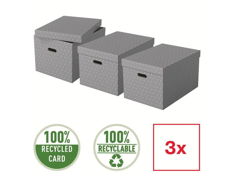 Leitz Aufbewahrungsbox Esselte Home L Gross, 3 Stück, Weiss