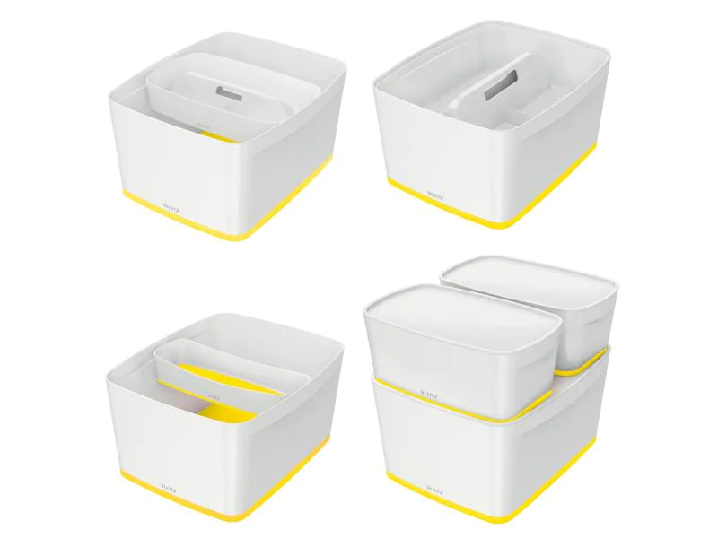 Leitz Aufbewahrungsbox MyBox WOW Gross, Gelb; Weiss, Deckel