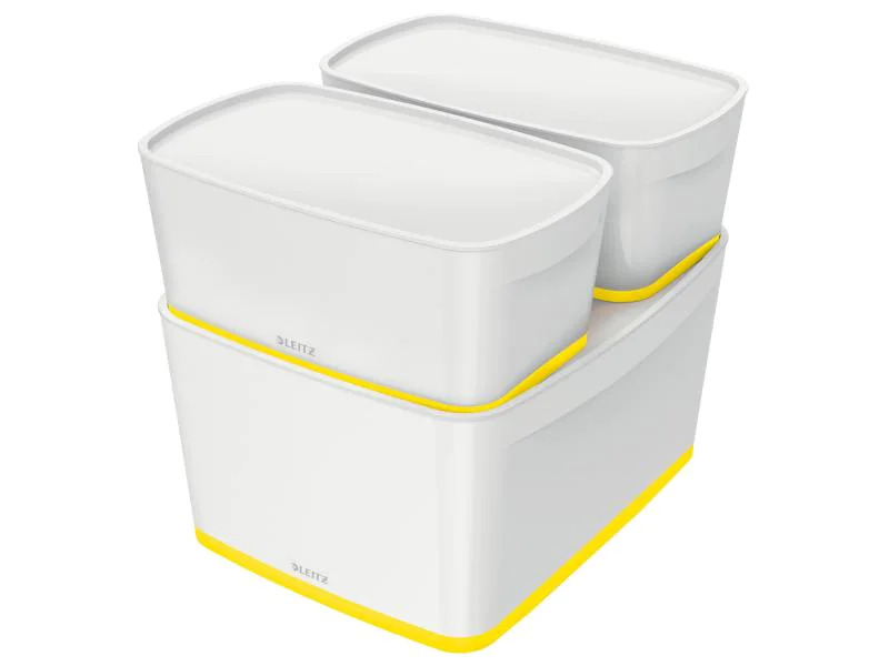Leitz Aufbewahrungsbox MyBox WOW Gross, Gelb; Weiss, Deckel