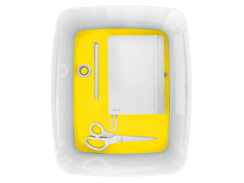 Leitz Aufbewahrungsbox MyBox WOW Gross, Gelb; Weiss, Deckel