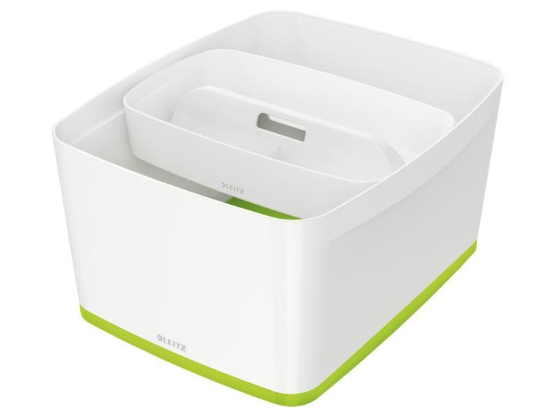 Leitz Aufbewahrungsbox MyBox WOW Gross, Grün; Weiss, Deckel