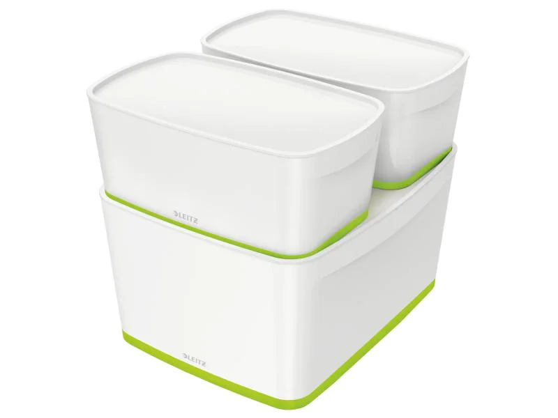 Leitz Aufbewahrungsbox MyBox WOW Gross, Grün; Weiss, Deckel