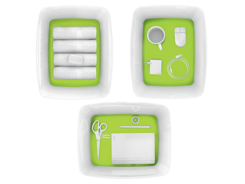 Leitz Aufbewahrungsbox MyBox WOW Gross, Grün; Weiss, Deckel