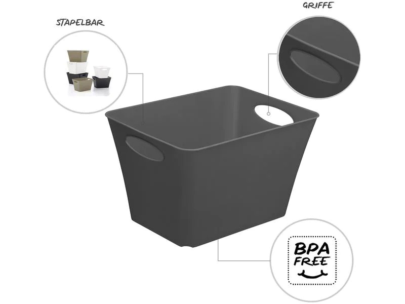 Rotho Aufbewahrungsbox Living Box 24 l, Anthrazit